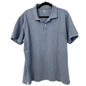 Uniqlo Denim/ Chambray Blue Short Sleeve Men's Polo Size XL GUC